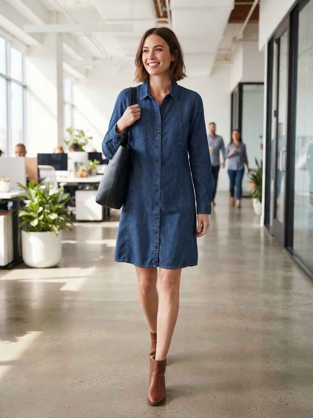 Madewell Indigo Denim Button-Front Mini Dress